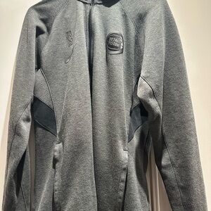 Nike Gray Full-Zip Hoodie with Detroit Pistons Logo